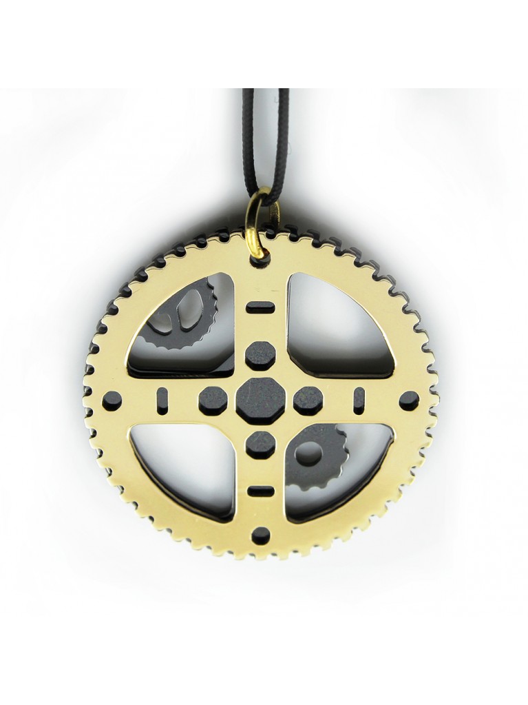 "EXELIXIS" NECKLACE 3,5 CM GOLD - BLACK