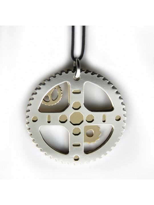 "EXELIXIS" NECKLACE 3,5 CM GOLD-SILVER